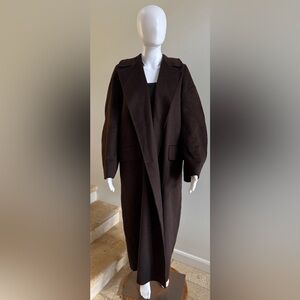 NWT BANANA REPUBLIC Oversized Double-Faced Cape Coat Jacket, Chocolate Brown, L